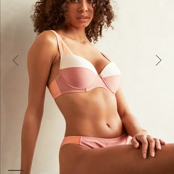 Chelsea Peers Underwire Bikini Top In Metallic Rose - Picture 3 of 9